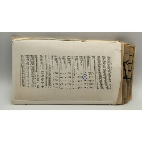 Vintage Vogue Patterns 9043 Misses Jacket Vest & Pants Sewing Pattern Uncut Sz10 - Picture 3 of 4